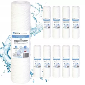   FILTER ZA VODU WKŁAD SZNURKOWY WSTĘPNY 10" USTM FILTRACIJA 50 MIKRONA PP50M
