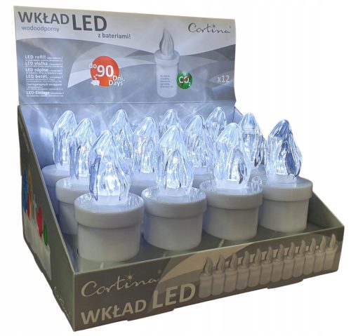  ULOŽCI ZA SVIJEĆE 12 KOM LED ELEKTRIČNI BIJELI
