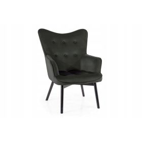 Luksuzna crna fotelja od baršuna CARMEN VELVET