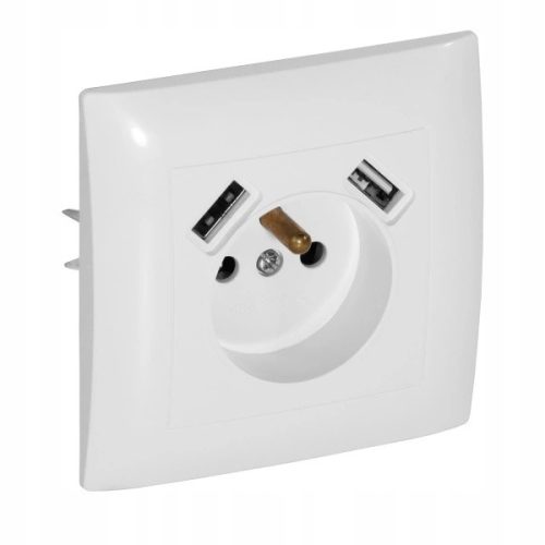 Gniazdo s dva USB priključka i uzemljenjem