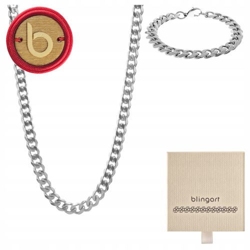 Muški set nakita od kirurškog čelika s oklopnim lancem BLINGART