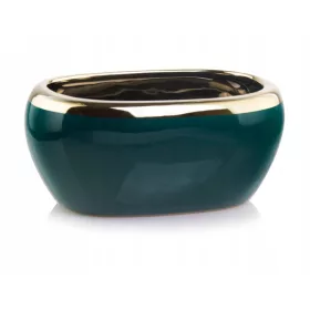    Polnix posuda za cvijeće 27 cm x 17 x 13 cm promjer 17 cm keramika nijanse zelene, nijanse žute i zlatne