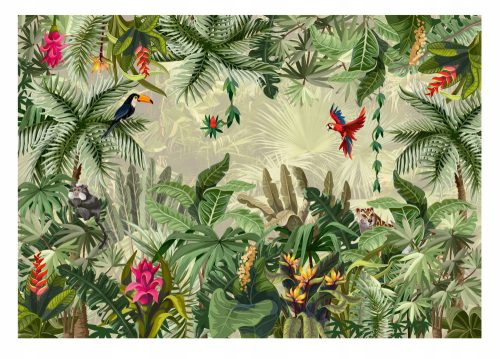 JUNGLE tapeta Životinje Lišće Dnevni boravak 312x219