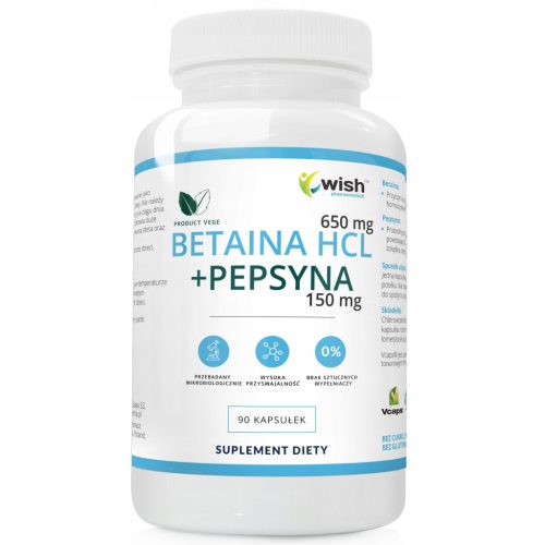 Betaina 650mg + Pepsin 150mg - Potpora zdravlju jetre i probavi, 90 kapsula