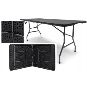  Stol za bankete, catering i vrtove - Sklopivi stol za vanjsku upotrebu, crne boje