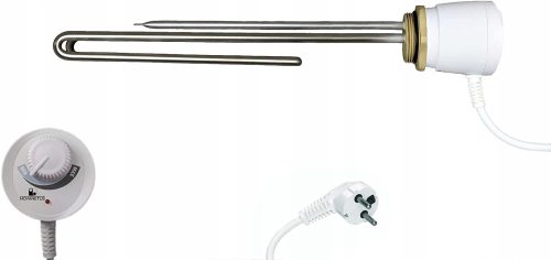 Nerđajući čelični grijač za bojler GEBN 3000W U5/4" s termostatom, košuljicom od mosnog čelika i O-prstenom, idealan za bojlere Kospel, Galmet, Stalmet, Lemet ili Elektromet s navojem 5/4". Ovaj grija