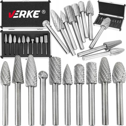Verke V05041 HSS Metal Milling Cutters 6mm Diameter - Set of 10