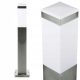 Stup za vrt s LED svjetlom - Moderan kvadratni stup visine 65 cm, srebrni