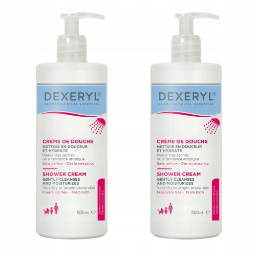 DEXERYL SHOWER Krem za tuširanje, za vrlo suhu kožu, 2x500 ml