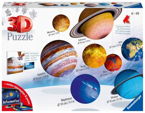 Sunčev sustav 3D puzzle Ravensburger sa 8 planeta i 522 dijela 116683