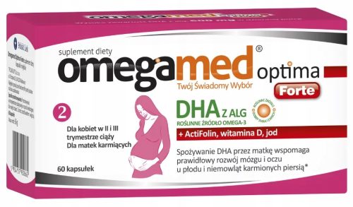 Omegamed Optima Forte - Dodatak prehrani za žene u drugom i trećem tromjesečju trudnoće i dojilje, 60 kapsula
