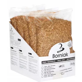   Piljevina, sječka za dimljenje - Drvna sječka za dimljenje i roštilj Borniak joha 0,15 kg 10 l