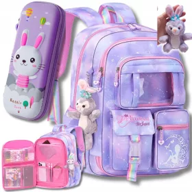   Pleteni ruksak s više odjeljaka u nijansama ljubičaste, star 26 godina