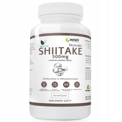 Shiitake Ekstrakt 500mg - 60 Kapsula za Imunitet i Otpornost na Stres
