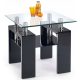 Halmar Diana H crna staklena kockasta klupa 60x60x55 cm