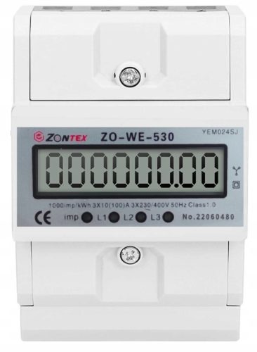 Elektromehaničko trofazno brojilo potrošnje energije ZO-WE-530 2023 IP20 10 A