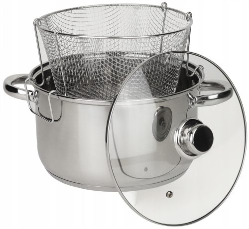 Garnitura za prženje pomfrita i ribljeg mesa Rossner KL88 srebrna, 5,5 l