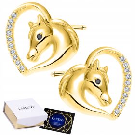 Zlatne naušnice od 925 srebra s motivom konja