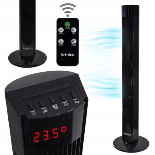 Artnico TF-1A stupni ventilator, crni