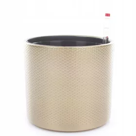    Hidroponska posuda za cvijeće 19,5 cm x 19,5 x 17,5 cm promjer 19,5 cm keramika nijanse žute i zlatne