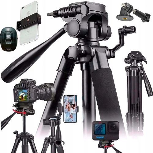  Stativ Gearpro TRIPOD 4IN1 REMOTE TRIPOD PHONE HOLDER 168CM 168 cm crni