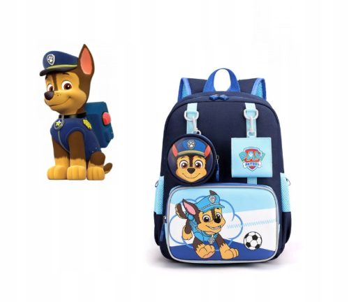 Ruksak za školu s više odjeljaka Paw Patrol Chase + novčanik + futrola za ključe