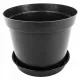  DonKwiat lonac za cvijeće 42 cm x 42 x 30 cm promjer 42 cm plastika crna + GardenPlus stalak za cvijeće + 35 cm plastika