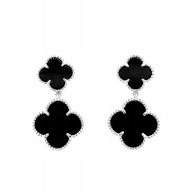 Srebrne viseće naušnice od djeteline sa sedefom