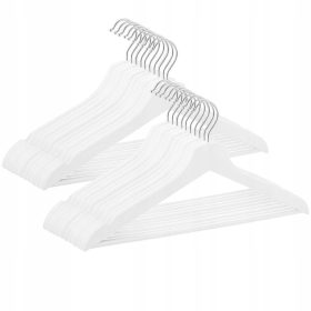 Viseći drveni stalak za kapute Springos od bijelog drva