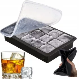   Silikonska Forma za Led za Velike Kocke Whisky Barman Poklopac Posude