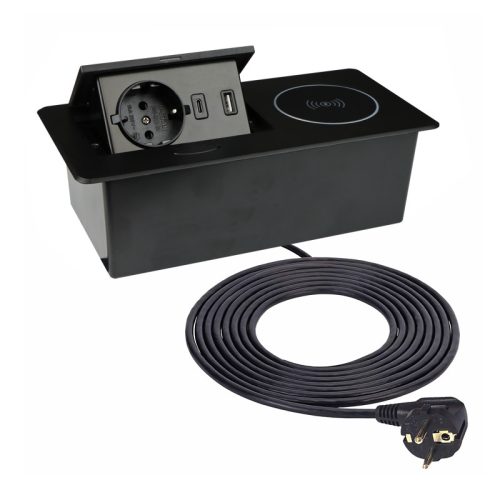 Gniazdo meblowe ZEOBOX - 230V AC s USB A i USB C