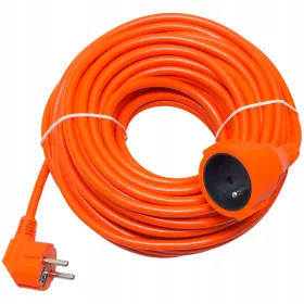   HITELO vrtni produžni kabel 20 m, 1 kom utičnice, narančasti