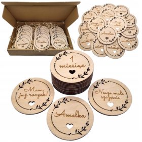 DJEČJI DRVENI TABLICE ZA FOTOGRAFIJE MJESECI BEBA