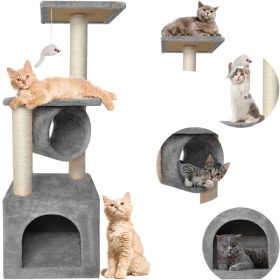   Domaća mačka drveno grebalo za mačke, igračka i leglo, 5 razina 90 cm