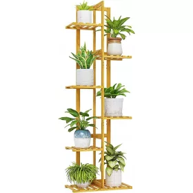 Stalak za cvijeće od bambusa s policom za knjige