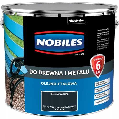 Nobiles FTALONAL Sivi Antracit RAL 7016 Polusjajna 10L