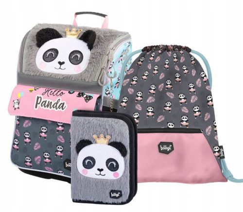 BAAGL Set 3 Zippy Panda: Aktovka, Pernica, Torba