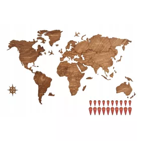  Drvena karta svijeta na zidu Picnicwood 150 x 85 cm