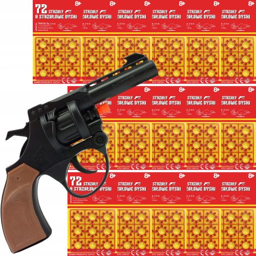 Kaubojski revolver s kapsulama + 16× Kapisli s 8 metaka 9 prstenova 72 hica