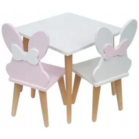 Stol 50/50cm + 2 Pucuś zečje stolice s lukom