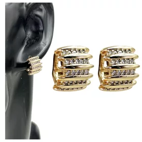   Zlatne naušnice od kirurškog čelika s cirkonima za svakodnevnu eleganciju