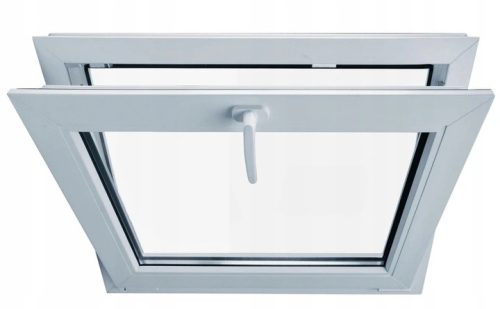 NAGIBNO PVC PROZOR 450x450mm BIJELI SA RUČKOM