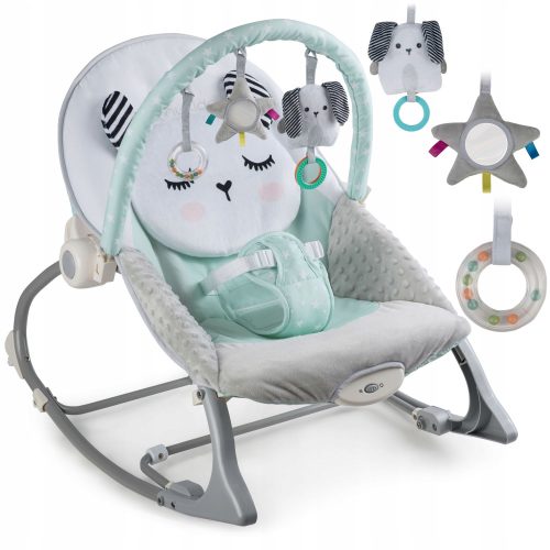  Ricokids 7324 vibrirajuća stolica za ljuljanje, mint-siva