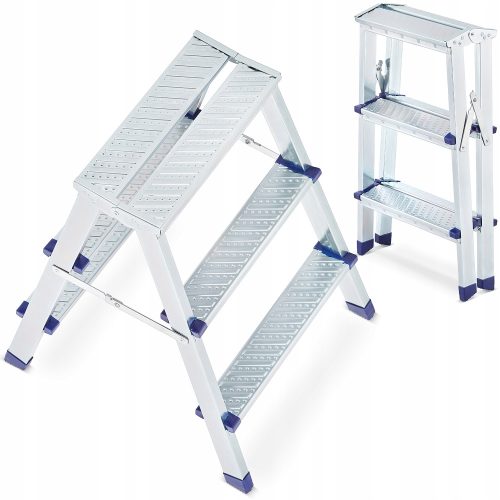 Drabina domowa dwustronna HIGHER®️ schodki 2x3 obciążenie max. 125 kg