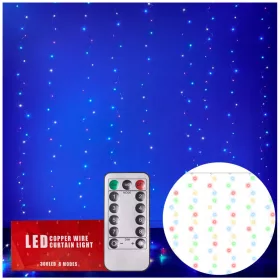  LED ZAVJESE ŽICE 3x3m 300LED višebojne
