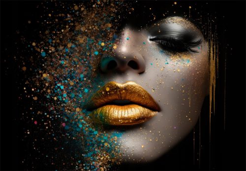 FOTO TAPETA LANENA ŽENA GOLD GLITER 276x192