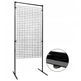 STALAK ZA PARAVAN SA SHOP REŠETKOM 150x80 CM CRNI