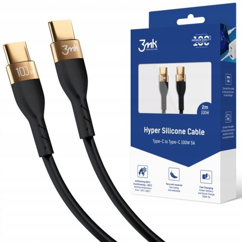 3mk Hyper Silicone USB-C to USB-C 100W Kabel