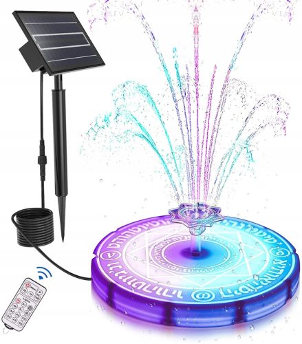 Ankishi solarna plutajuća fontana sa pilotom, RGB LED pumpa za vrt