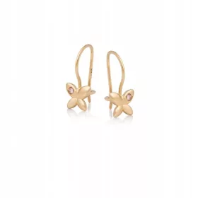   ANIA KRUK zlatne viseće naušnice s bijelim cirkonima i motivom leptira, izrađene od 375 zlata